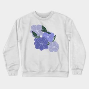 purple flowral design Crewneck Sweatshirt